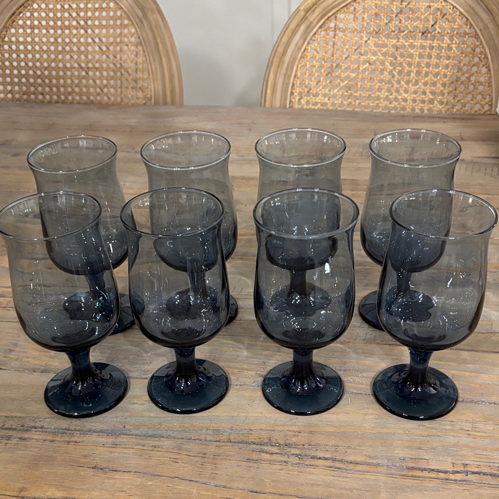Elegant Blue Goblet Set